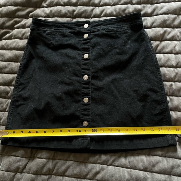 J.Crew Black High Waisted Corduroy Button Up Skirt - Picture 3 of 4
